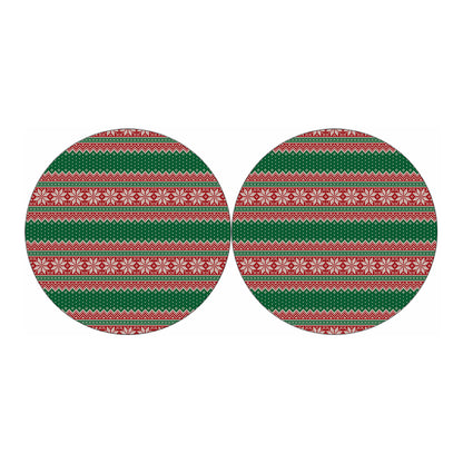 Christmas Knitted Pattern Print Car Coasters