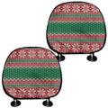 Christmas Knitted Pattern Print Car Headrest Covers