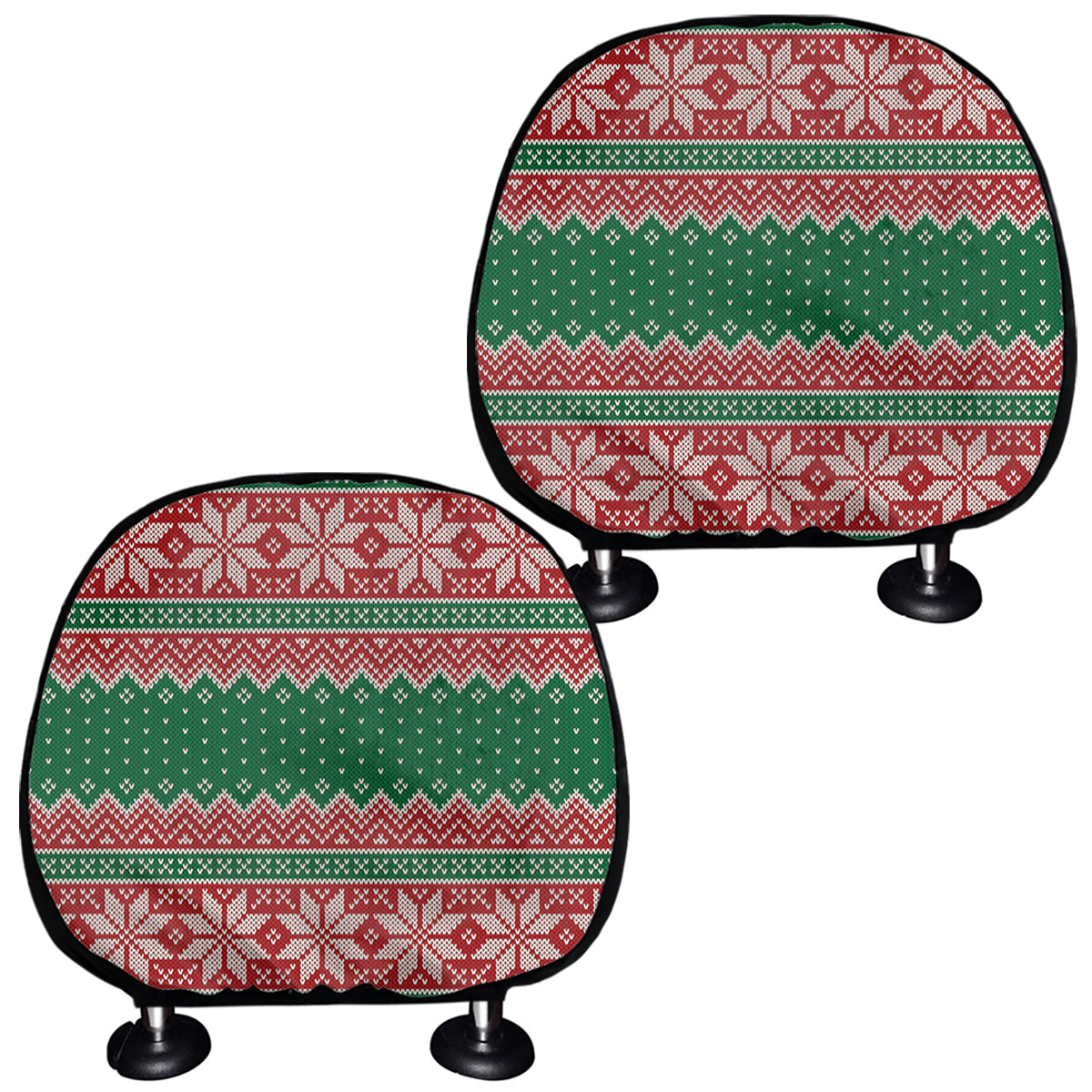 Christmas Knitted Pattern Print Car Headrest Covers