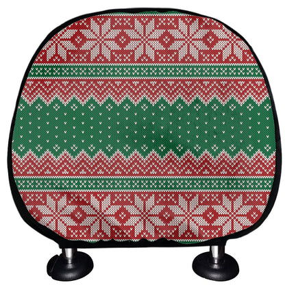 Christmas Knitted Pattern Print Car Headrest Covers