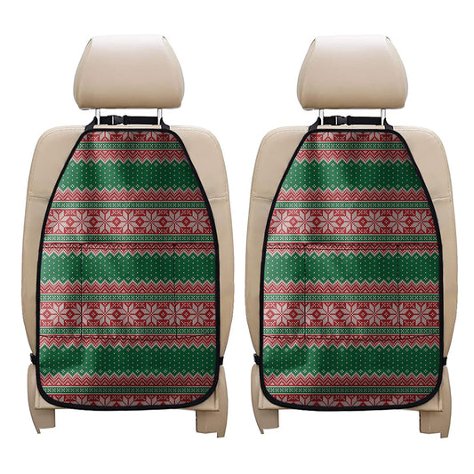 Christmas Knitted Pattern Print Car Seat Organizers