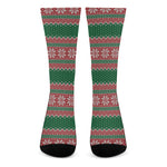 Christmas Knitted Pattern Print Crew Socks