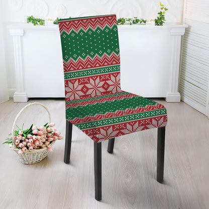 Christmas Knitted Pattern Print Dining Chair Slipcover