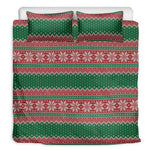 Christmas Knitted Pattern Print Duvet Cover Bedding Set
