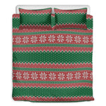 Christmas Knitted Pattern Print Duvet Cover Bedding Set