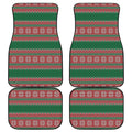 Christmas Knitted Pattern Print Front and Back Car Floor Mats