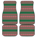 Christmas Knitted Pattern Print Front and Back Car Floor Mats