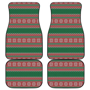 Christmas Knitted Pattern Print Front and Back Car Floor Mats