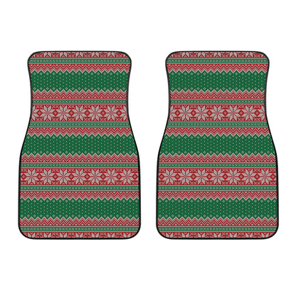 Christmas Knitted Pattern Print Front Car Floor Mats