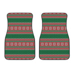 Christmas Knitted Pattern Print Front Car Floor Mats