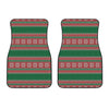 Christmas Knitted Pattern Print Front Car Floor Mats