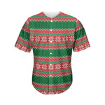 Christmas Knitted Pattern Print Men's Baseball Jersey