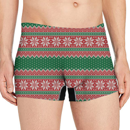 Christmas Knitted Pattern Print Men's Boxer Briefs