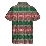 Christmas Knitted Pattern Print Men's Short Sleeve Shirt
