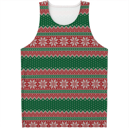 Christmas Knitted Pattern Print Men's Tank Top