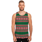 Christmas Knitted Pattern Print Men's Tank Top