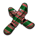 Christmas Knitted Pattern Print Muay Thai Shin Guard