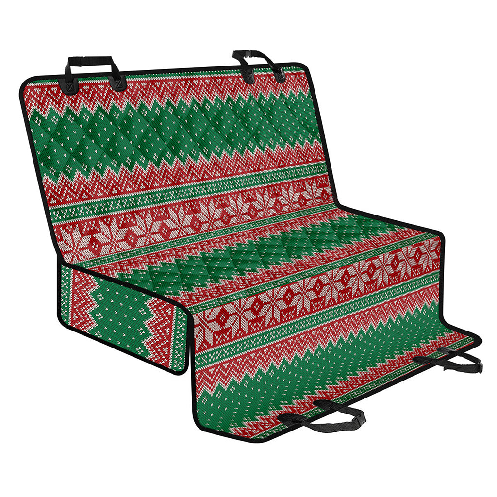 Christmas Knitted Pattern Print Pet Car Back Seat Cover