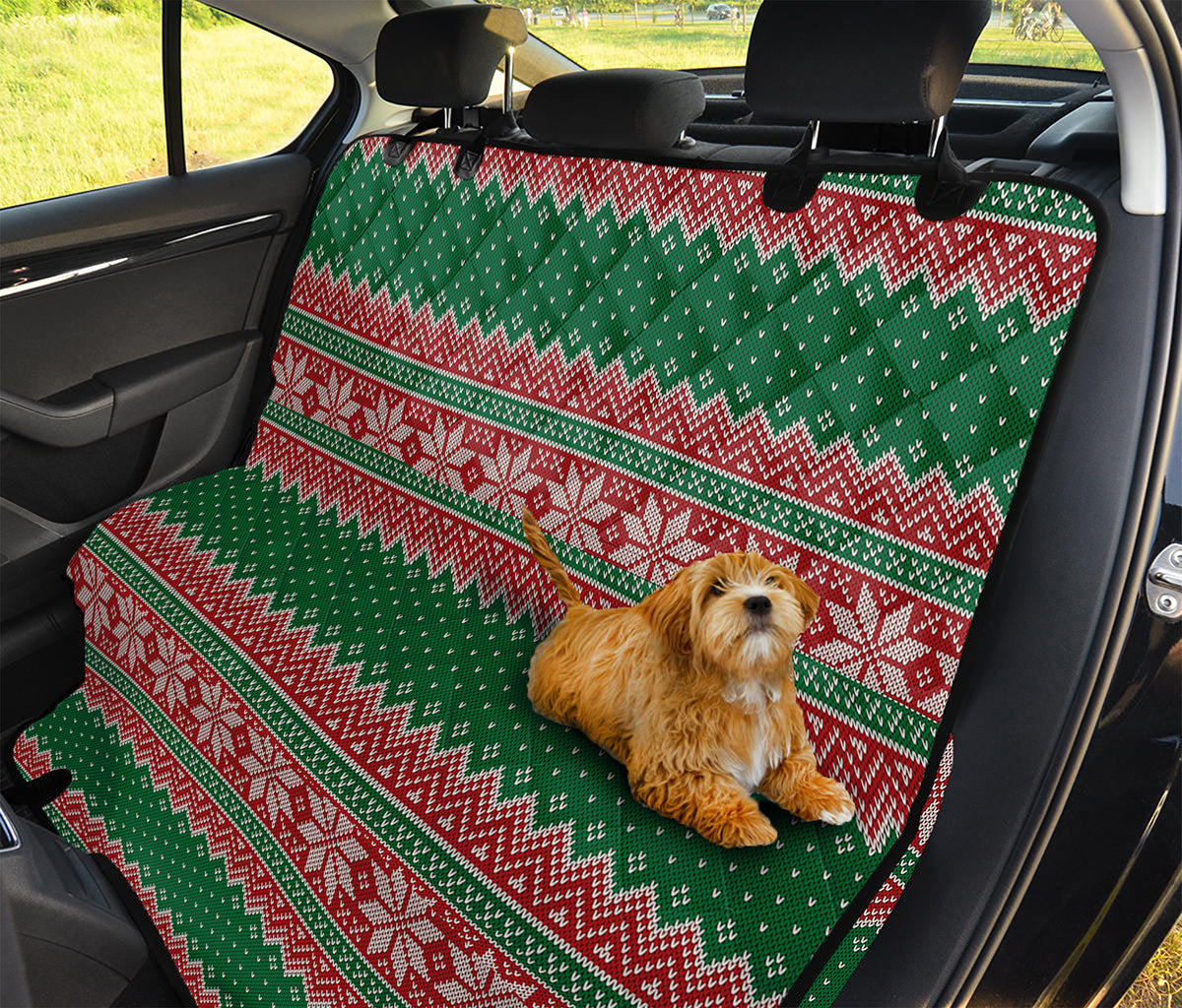 Christmas Knitted Pattern Print Pet Car Back Seat Cover