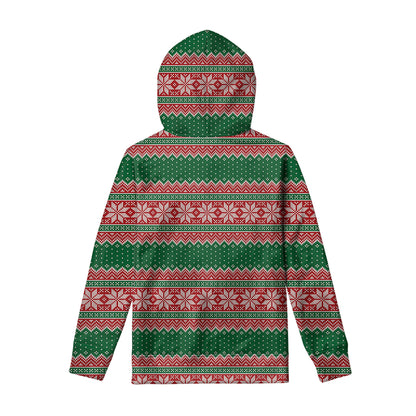 Christmas Knitted Pattern Print Pullover Hoodie