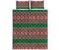 Christmas Knitted Pattern Print Quilt Bed Set