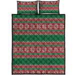 Christmas Knitted Pattern Print Quilt Bed Set