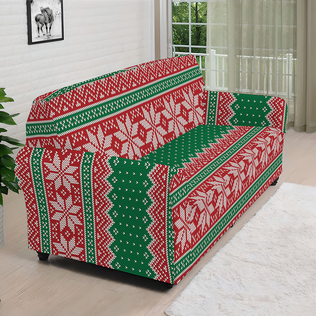 Christmas Knitted Pattern Print Sofa Cover