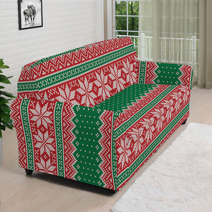 Christmas Knitted Pattern Print Sofa Cover