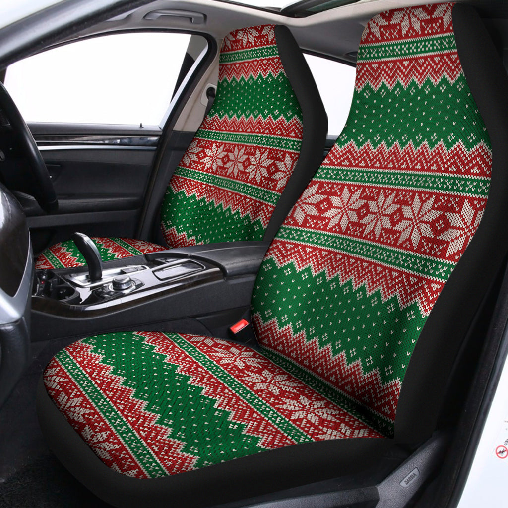 Christmas Knitted Pattern Print Universal Fit Car Seat Covers