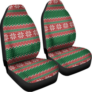 Christmas Knitted Pattern Print Universal Fit Car Seat Covers