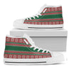 Christmas Knitted Pattern Print White High Top Shoes