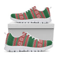 Christmas Knitted Pattern Print White Running Shoes