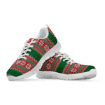 Christmas Knitted Pattern Print White Sneakers