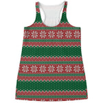 Christmas Knitted Pattern Print Women's Racerback Tank Top