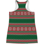 Christmas Knitted Pattern Print Women's Racerback Tank Top