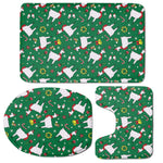 Christmas Llama Pattern Print 3 Piece Bath Mat Set