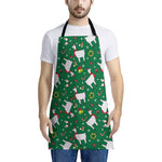 Christmas Llama Pattern Print Apron