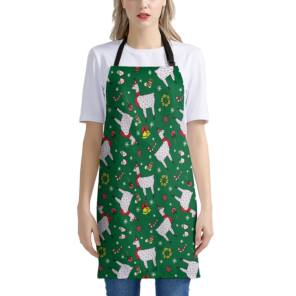 Christmas Llama Pattern Print Apron