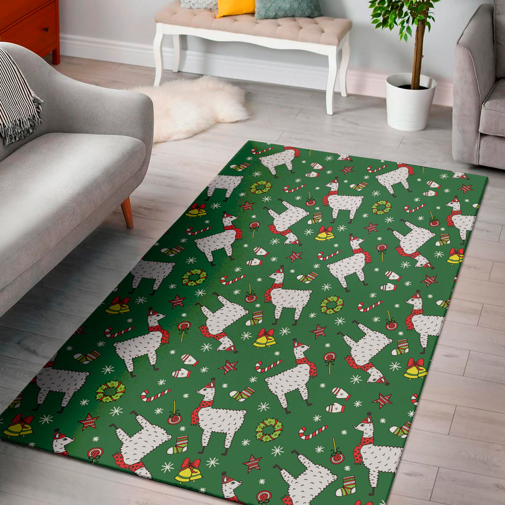 Christmas Llama Pattern Print Area Rug