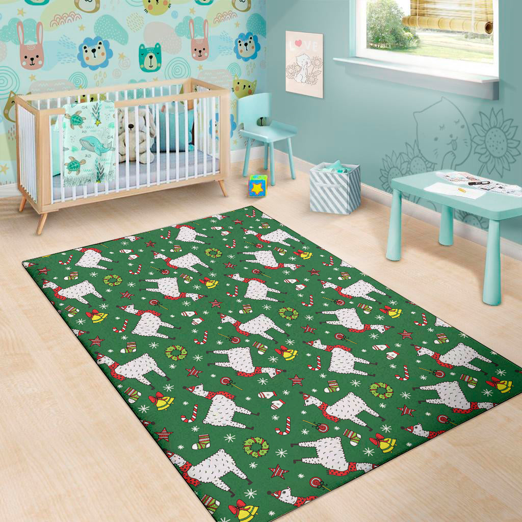 Christmas Llama Pattern Print Area Rug