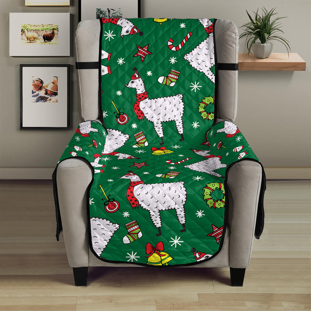 Christmas Llama Pattern Print Armchair Protector