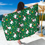 Christmas Llama Pattern Print Beach Sarong Wrap