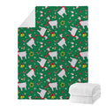 Christmas Llama Pattern Print Blanket