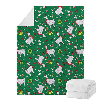 Christmas Llama Pattern Print Blanket