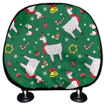 Christmas Llama Pattern Print Car Headrest Covers