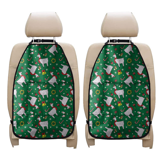Christmas Llama Pattern Print Car Seat Organizers