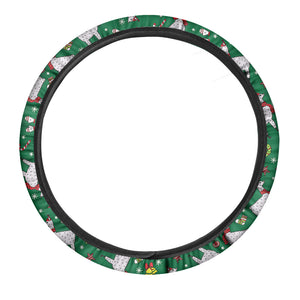 Christmas Llama Pattern Print Car Steering Wheel Cover