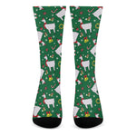 Christmas Llama Pattern Print Crew Socks