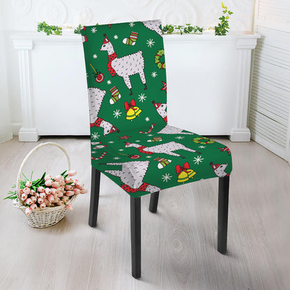 Christmas Llama Pattern Print Dining Chair Slipcover