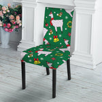 Christmas Llama Pattern Print Dining Chair Slipcover